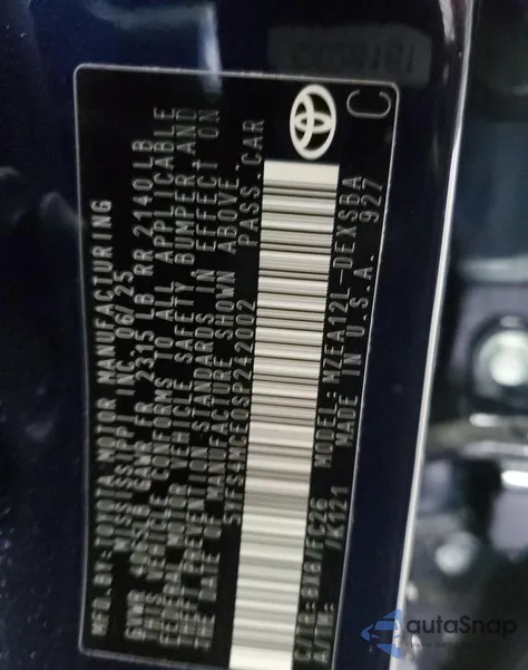 2025 Toyota Corolla Se из США, поврежденный, VIN 5YFS4MCE0SP242002